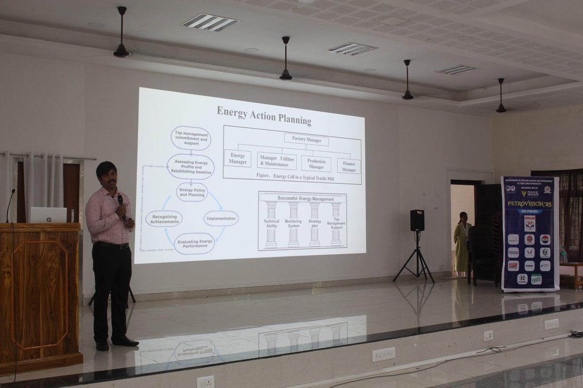 spe_auact's tweet photo. Day 01 | Petrovision'25
Date: 01.04.2025
Event: Workshop on Energy Audit &amp; Benchmarking for Energy Saving in Industrial Processes
Speaker: Dr. P. Kanakaraj
Certified Energy Auditor (EA-35130/24)
SRMIST, Kattankulathur https://t.co/hjBteghjvX