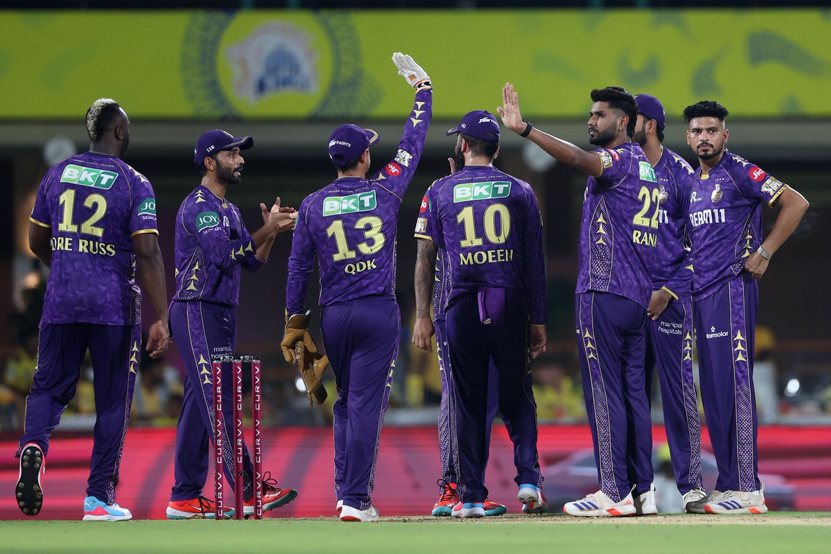 rahulkatala's tweet photo. KKR BEAT CSK BY 8 WICKETS &amp; 9.5 OVERS SPARES AT CHEPAUK.

#CSKvsKKR #TATAIPL #MSDhoni #Noor #Rahane #Chepauk #AmbatiRayudu #cskticket https://t.co/CsOYehuk4K