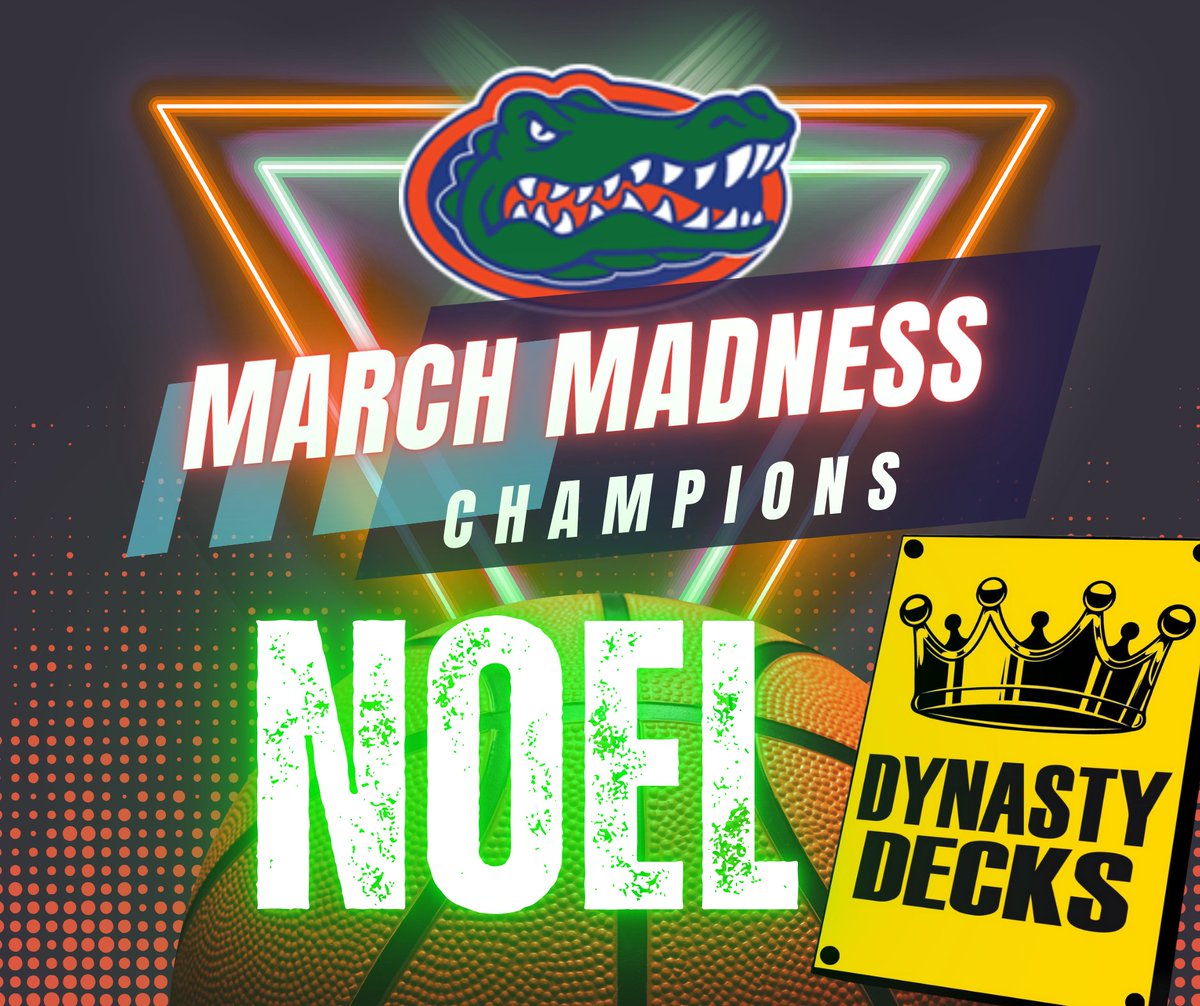 BettorGreen's tweet photo. Congrats to @Noelguerra_ on winning our March Madness Bracket Tournament sponsored by @DynastyDecks! He dominated the later rounds of the tournament like Dynasty Decks dominates the championship plaque game! Get your championship plaque, and immortalize your dominance 🔥🏈🏀 https://t.co/OIz21OCFzM