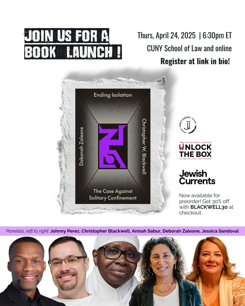 Unlock The Box Campaign (@unlocktheboxnow) on Twitter photo Join us for the launch of <a href="/JewishCurrents/">Jewish Currents</a> contributing writer Christopher Blackwell’s new book, "Ending Isolation: The Case Against Solitary Confinement." For this special event, Chris will be in conversation with advocates who work on ending solitary, including UTB's own: Johnny Join us for the launch of <a href="/JewishCurrents/">Jewish Currents</a> contributing writer Christopher Blackwell’s new book, "Ending Isolation: The Case Against Solitary Confinement." For this special event, Chris will be in conversation with advocates who work on ending solitary, including UTB's own: Johnny