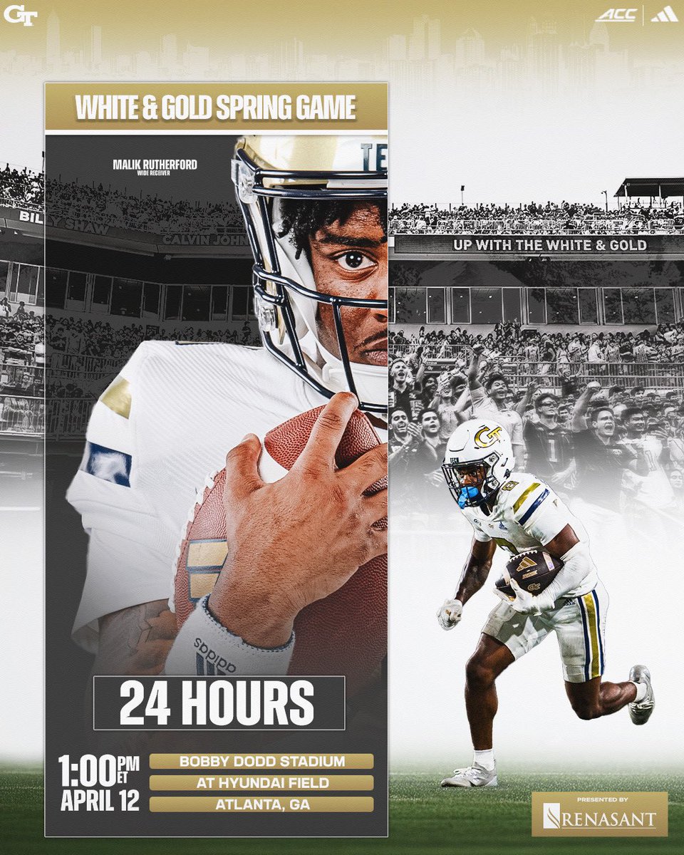 𝐓𝐎𝐄 𝐌𝐄𝐄𝐓𝐒 𝐋𝐄𝐀𝐓𝐇𝐄𝐑 𝐈𝐍 𝟐𝟒 𝐇𝐎𝐔𝐑𝐒 

📅 Saturday
🕐 1 pm
📍 Bobby Dodd Stadium at Hyundai Field

Details: buzz.gt/WGGmDetails25

#StingEm 🐝