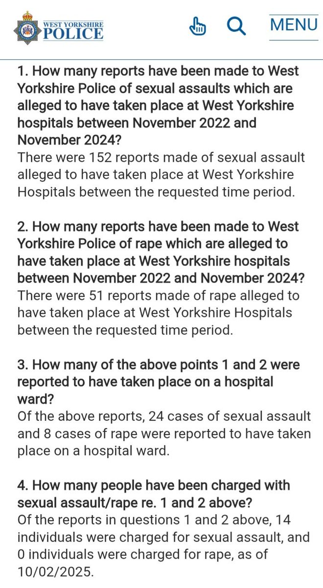 ShellShell6666's tweet photo. Everyone is going on about West Yorkshire Police and grooming  gangs.

Why is nobody talking about Rapes in West Yorkshire Hospitals and how 
West Yorkshire Police 
No charge all of them?

152 sexual assaults. 
51 rapes.
All rapes No Charged. 🚨

Can't anyone see that they did nothing about grooming gangs that they do nothing about Rapes in West Yorkshire Hospitals?