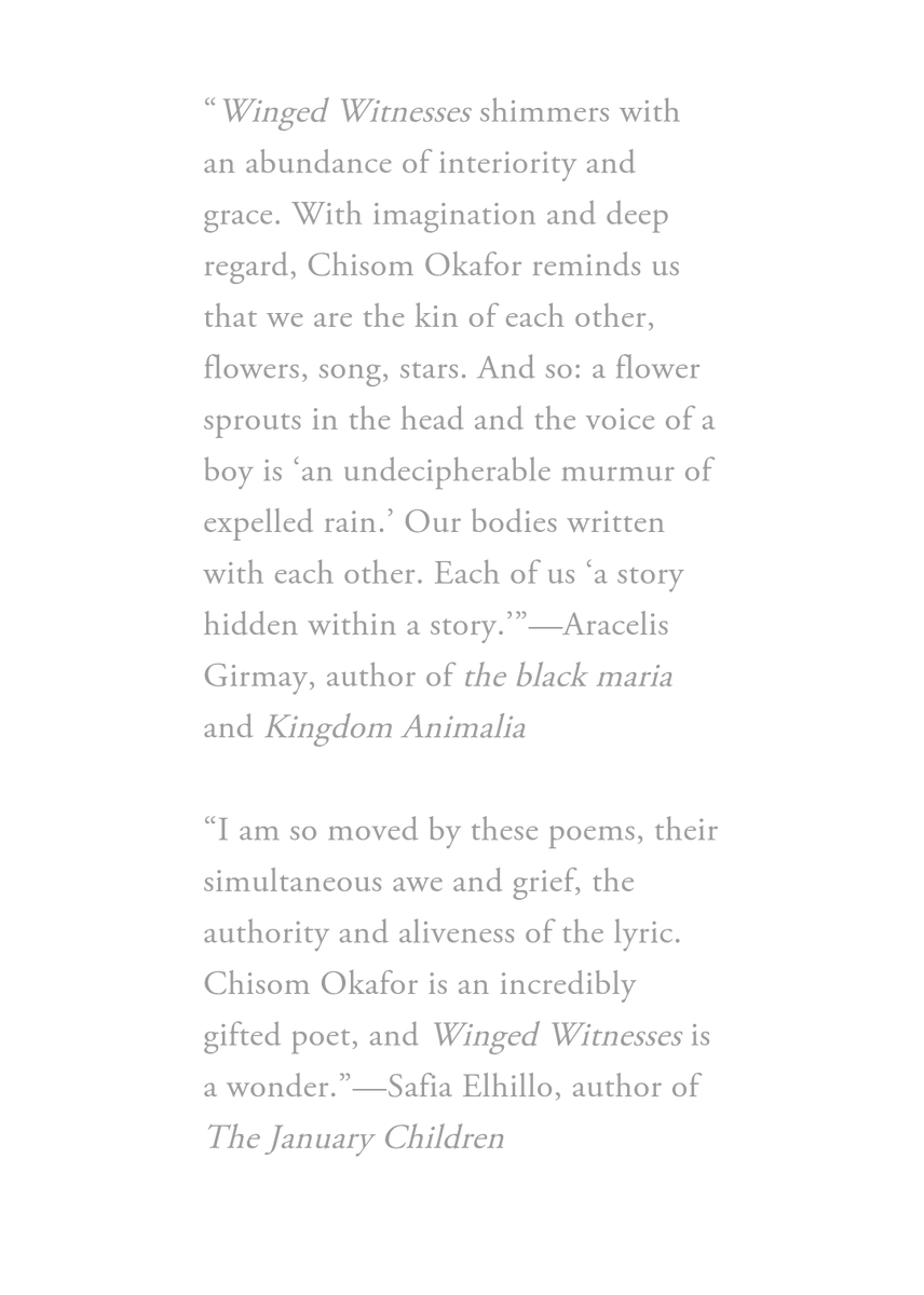 ChisomOkafor16's tweet photo. My full length book of poems is now available for pre-order. Thanks to @kwamedawes for the richly rewarding editing process, to Safia Elhillo &amp; Aracelis Girmay for the blurbs. Thanks to @UnivNebPress !
Pre-order on Amazon: https://t.co/OvgldSeUMg
Or here: https://t.co/RtXeNKfCsx https://t.co/RItiOic3hE