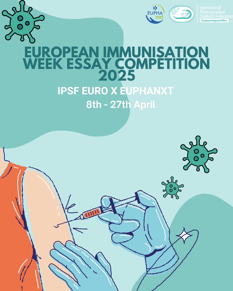 IPSF EuRO x EUPHAnxt present the European Immunisation Week Essay Competition 2025! 

Call Document: docs.google.com/document/d/1G0…