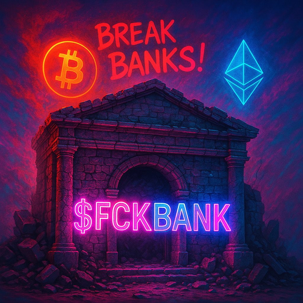 FUCKBANKCTO's tweet photo. The traditional banking system is dead. $FCKBANK is here to flip the game. Join the movement. #BreakTheBanks https://t.co/xwS2F2JeLs