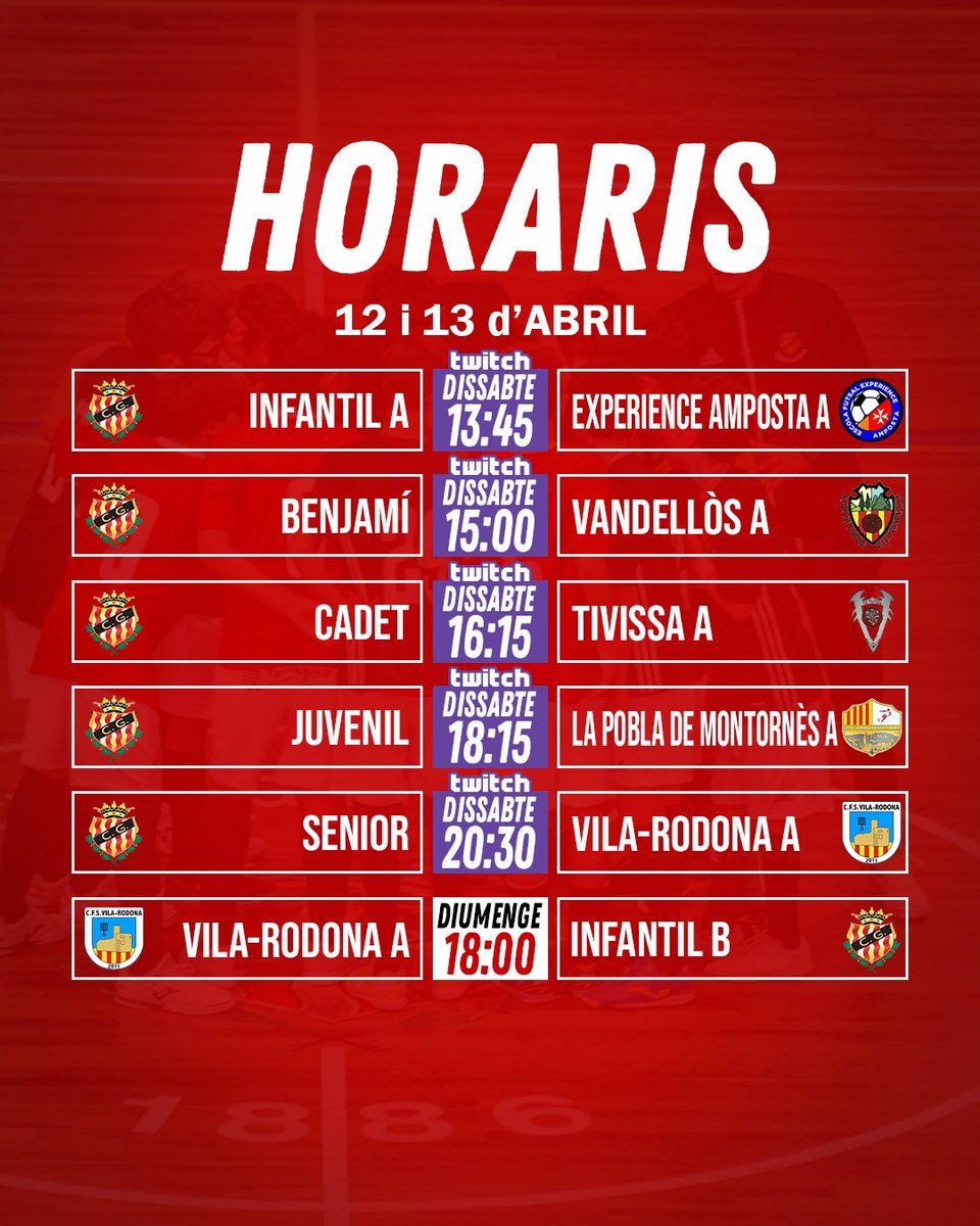 𝐏𝐀𝐑𝐓𝐈𝐓𝐒 𝐂𝐀𝐏 𝐃𝐄 𝐒𝐄𝐓𝐌𝐀𝐍𝐀

Molta sort a tots els equips‼️