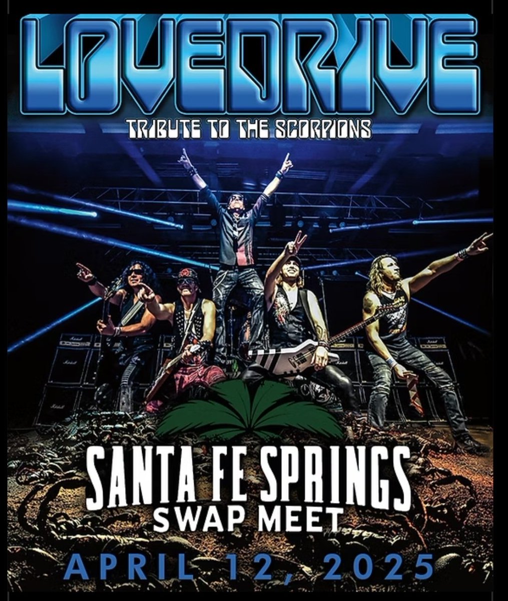 lovedriveband's tweet photo. Join @lovedriveband this Saturday at @sfsswapmeet starting at Noon to 4pm. APRIL 12TH. @scorpions #livemusic #scorpions #HardRock https://t.co/oLZhWL00DA