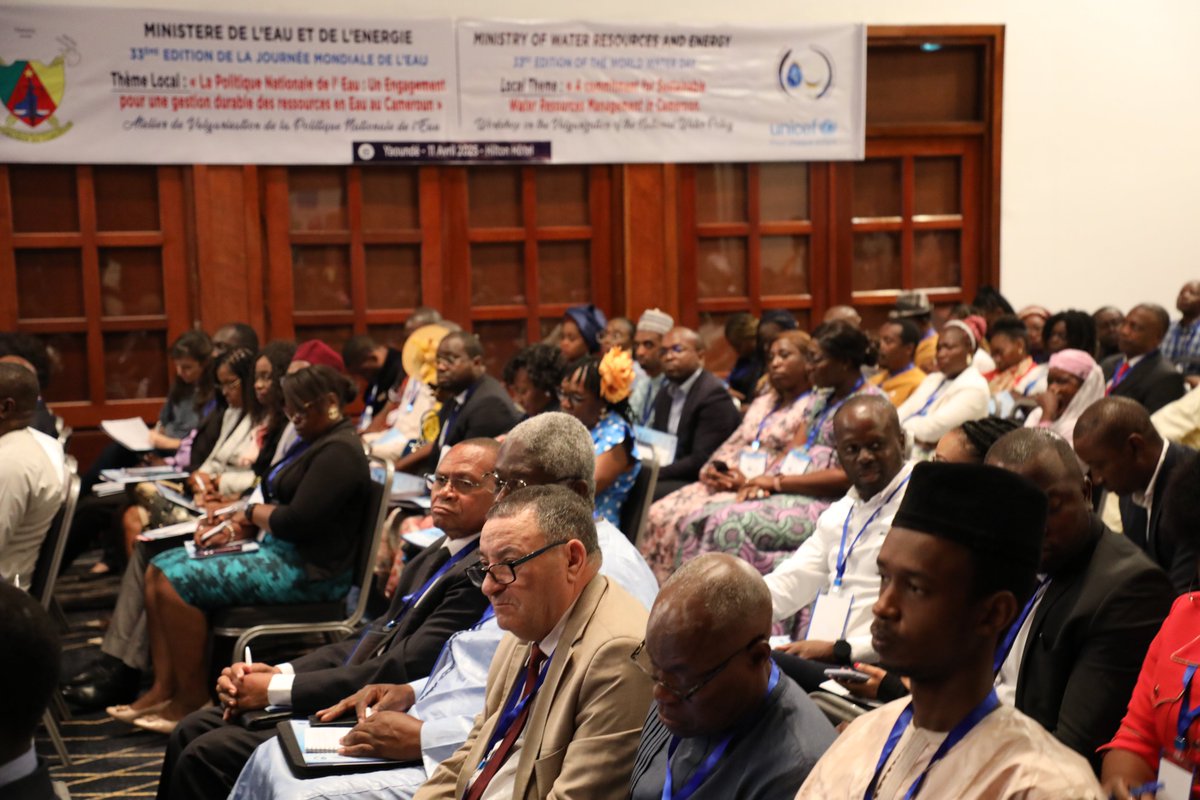 unicefcameroon's tweet photo. Exciting News! 💧 The Ministry of Water Resources and Energy, with the support of @UNICEF_Cameroon, has officially launched the National Water Policy today to ensure sustainable and equitable water management by 2035. https://t.co/09TFZtUBSD