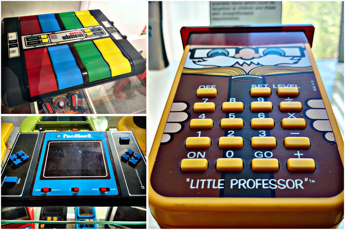SWRetroComp's tweet photo. Today’s #RetroTrio offers you #SuperSimon, #PacMan2 and #LittleProfessor. Which will you keep, gift to a friend and delete forever? #RetroComputing #ComputerHistory #RetroGaming #VideoGames https://t.co/G2SywET5ZY