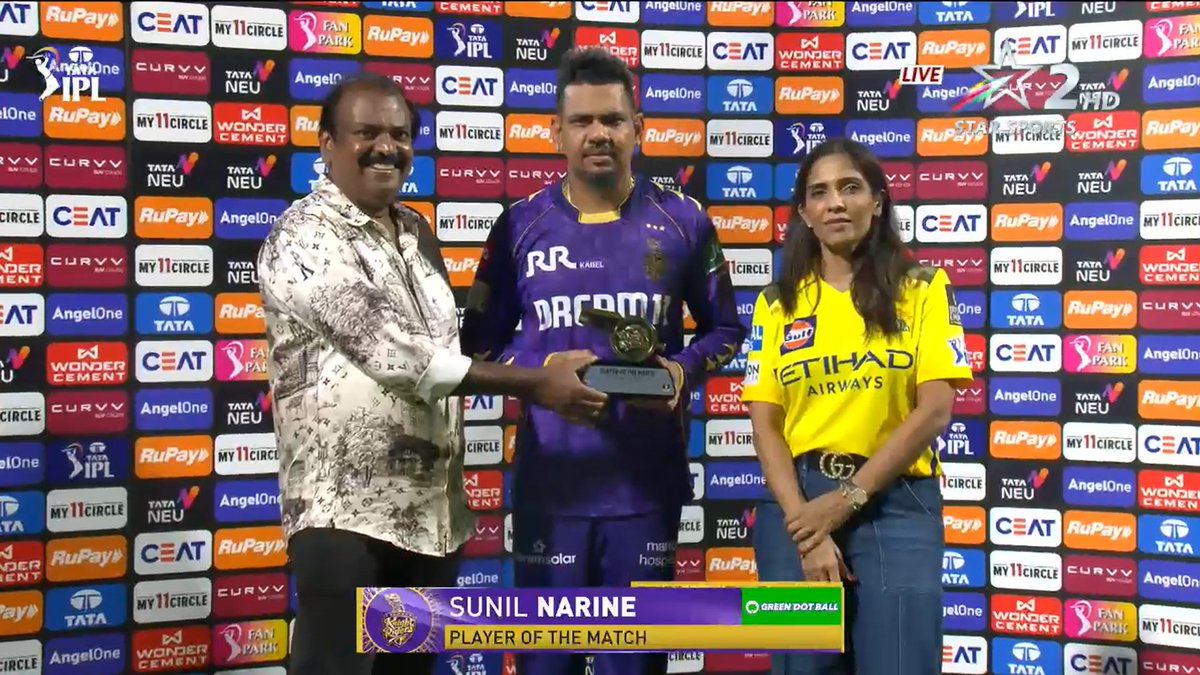 CricCrazyJohns's tweet photo. MOST PLAYER OF THE MATCH AWARDS FOR KKR IPL HISTORY:

Sunil Narine - 16*

Andre Russell - 15 https://t.co/QINiJjEwAA