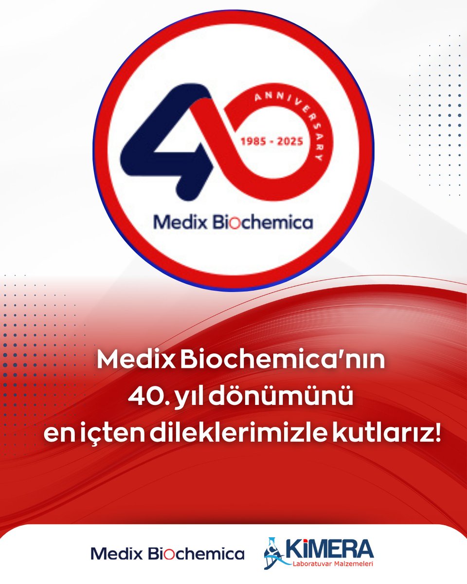 Kimeramed's tweet photo. Kimera olarak gururla belirtmek isteriz ki, Türkiye temsilciliğini yaptığımız Medix Biochemica 40. kuruluş yıl dönümünü kutluyor!
Medix Biochemica’nın 1985 yılında Finlandiya'da başlayan vizyoner yolculuğu, bugün günlük 1 milyondan fazla tanı testine olanak sağlayan, https://t.co/oampsxQeXt