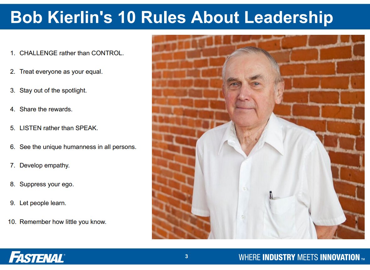 That was an interesting last week in the world's financial markets! Undoubtedly more 'excitement' to come, but also opportunities too, especially as the quarterly earnings season has just started. Today's numbers from $FAST were well-received. Thank you Bob for these 10 rules