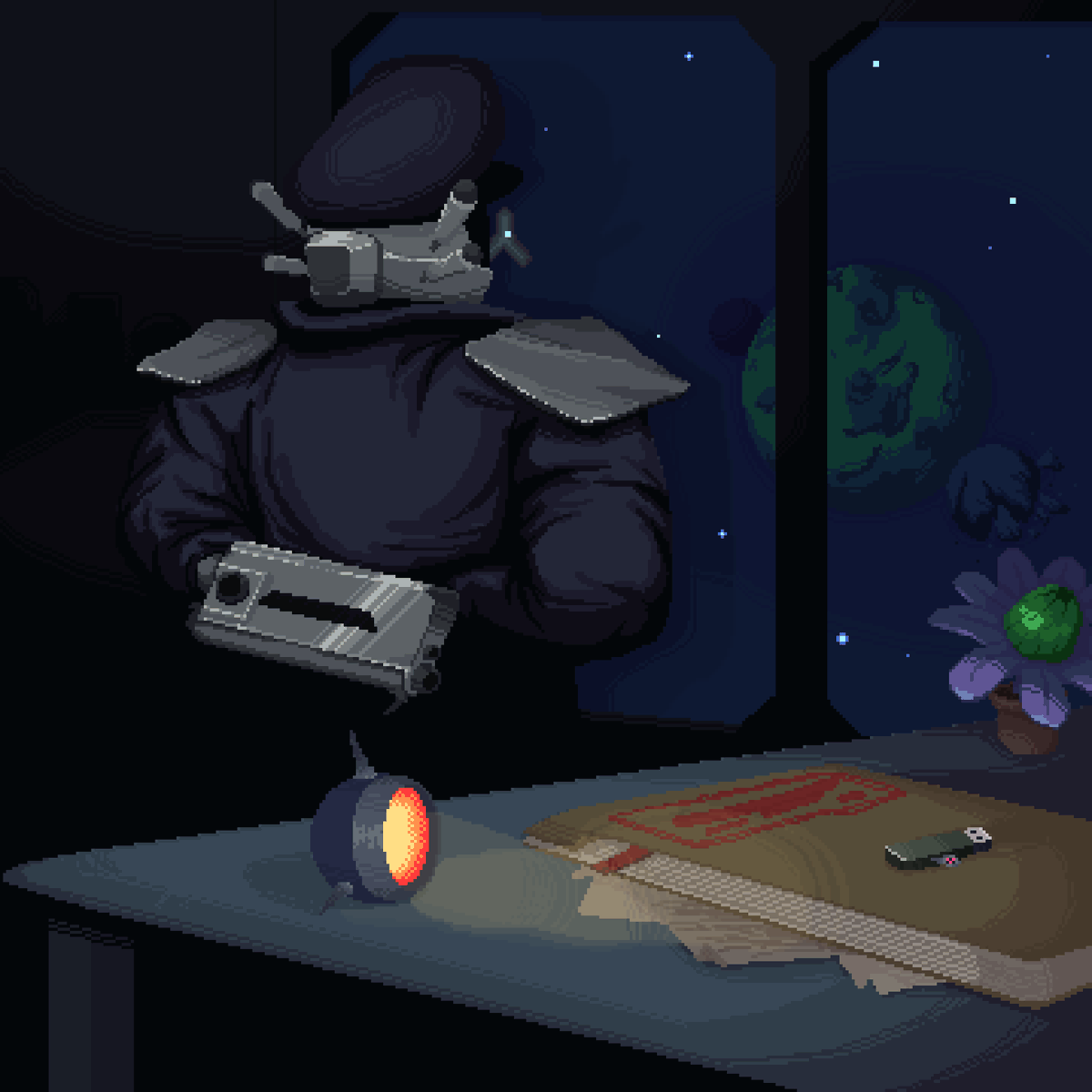 Captain in the Risk of Rain Returns logbook artstyle #ror2 #riskofrain2 #riskofrain #pixelart