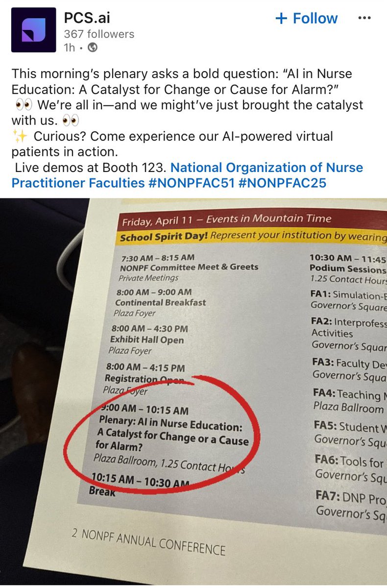 Dr. Cindy Nebel (@psydoccindy) on Twitter photo Today I presented to the super engaged crowd at #NONPFAC51 on the impact of AI on learning. I took a middle ground approach of the potential negative impact but also what to do about it and how to use AI for good. Today I presented to the super engaged crowd at #NONPFAC51 on the impact of AI on learning. I took a middle ground approach of the potential negative impact but also what to do about it and how to use AI for good.