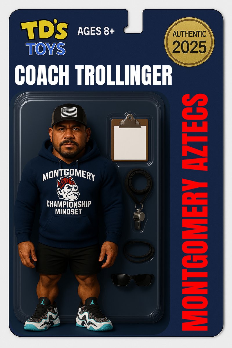originaltopdawg's tweet photo. 🔥 Action figure mode: UNLOCKED 🔥🚨
Mike "Coach Trolli" Trollinger is now officially a collectible 💪🏽
"The Coach"
Who wants one of these on their shelf?! 🏈💥
📦 @coachtrolli 🏈 @MOHFootball
#MontgomeryAztecs #PolyBall #TDsToys #DedicatedCoach #FaithandFootball https://t.co/cLD8cRaoic