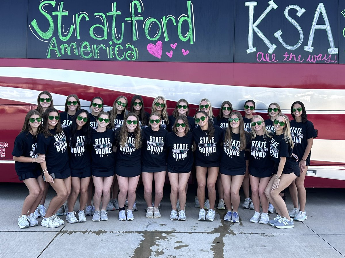 StratfordGSoc's tweet photo. On our way to Georgetown! Thank you SBISD and Stratford America for the wonderful send off, we’re ready!!! @sbisdathletics @SHS_BoosterClub @77079Athletics https://t.co/ja8eBZKCaC
