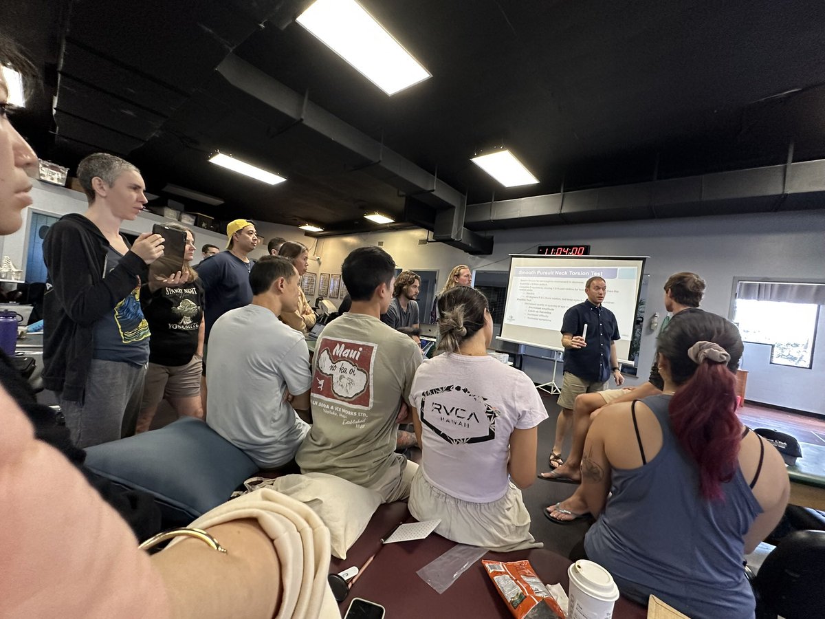 concussionspot's tweet photo. Just got finished teaching a vestibular &amp; concussion course on O‘ahu—what a weekend! Big thanks to OrthoSport Hawaii for hosting and to the awesome PT crew who showed up ready to learn. Love helping grow neuro rehab in the islands!
@OrthoSportHI 
#PT #Vestibular #ConcussionCare https://t.co/b2srwBmMS8