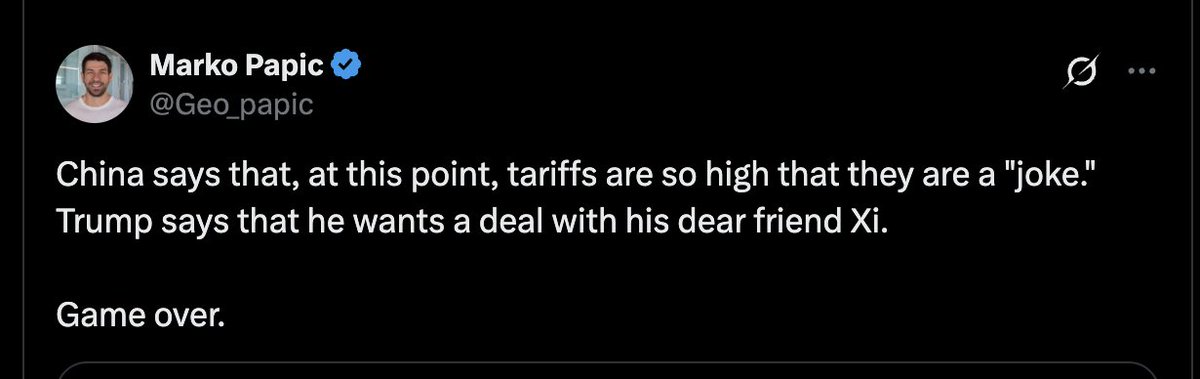 fejau_inc's tweet photo. *CHINA: WILL IGNORE FURTHER TARIFFS FROM US https://t.co/tBqS7Mz0wZ