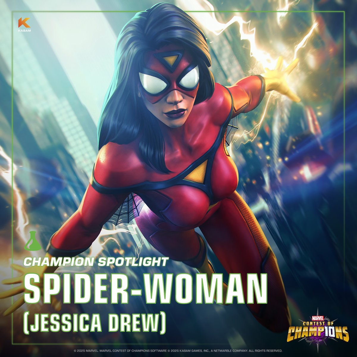 MarvelChampions's tweet photo. WEB-SLINGING | VENOM BLASTS | AGILE COMBAT 🕸️ 

Dive into her origin and dominate the Contest!
WATCH HER IN ACTION.🕷️   https://t.co/Z7hm4TdR26 https://t.co/BUMJuZ8Mh4