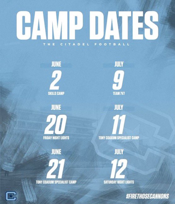Cody “Smoketime” Haymes (@cody_haymes) on Twitter photo Appreciate <a href="/coachdannylewis/">Danny Lewis</a> for the camp invite at <a href="/CitadelFootball/">The Citadel Football</a> can’t wait to be there <a href="/GregPort17/">Greg Porter</a> <a href="/ldhsRaiderFB/">LDHS Raider Football</a> <a href="/Coach_RHarris/">Roderick Harris</a> <a href="/JaySpearman/">Jay Spearman</a> <a href="/TheCitadelFB/">The Citadel Football Recruiting</a> <a href="/CoachCoax17/">Tony Coaxum</a> <a href="/EveretteSands/">Everette Sands</a> <a href="/JacksonEskierka/">Jackson Eskierka</a> <a href="/CoachVance92/">Zane Vance</a> Appreciate <a href="/coachdannylewis/">Danny Lewis</a> for the camp invite at <a href="/CitadelFootball/">The Citadel Football</a> can’t wait to be there <a href="/GregPort17/">Greg Porter</a> <a href="/ldhsRaiderFB/">LDHS Raider Football</a> <a href="/Coach_RHarris/">Roderick Harris</a> <a href="/JaySpearman/">Jay Spearman</a> <a href="/TheCitadelFB/">The Citadel Football Recruiting</a> <a href="/CoachCoax17/">Tony Coaxum</a> <a href="/EveretteSands/">Everette Sands</a> <a href="/JacksonEskierka/">Jackson Eskierka</a> <a href="/CoachVance92/">Zane Vance</a>