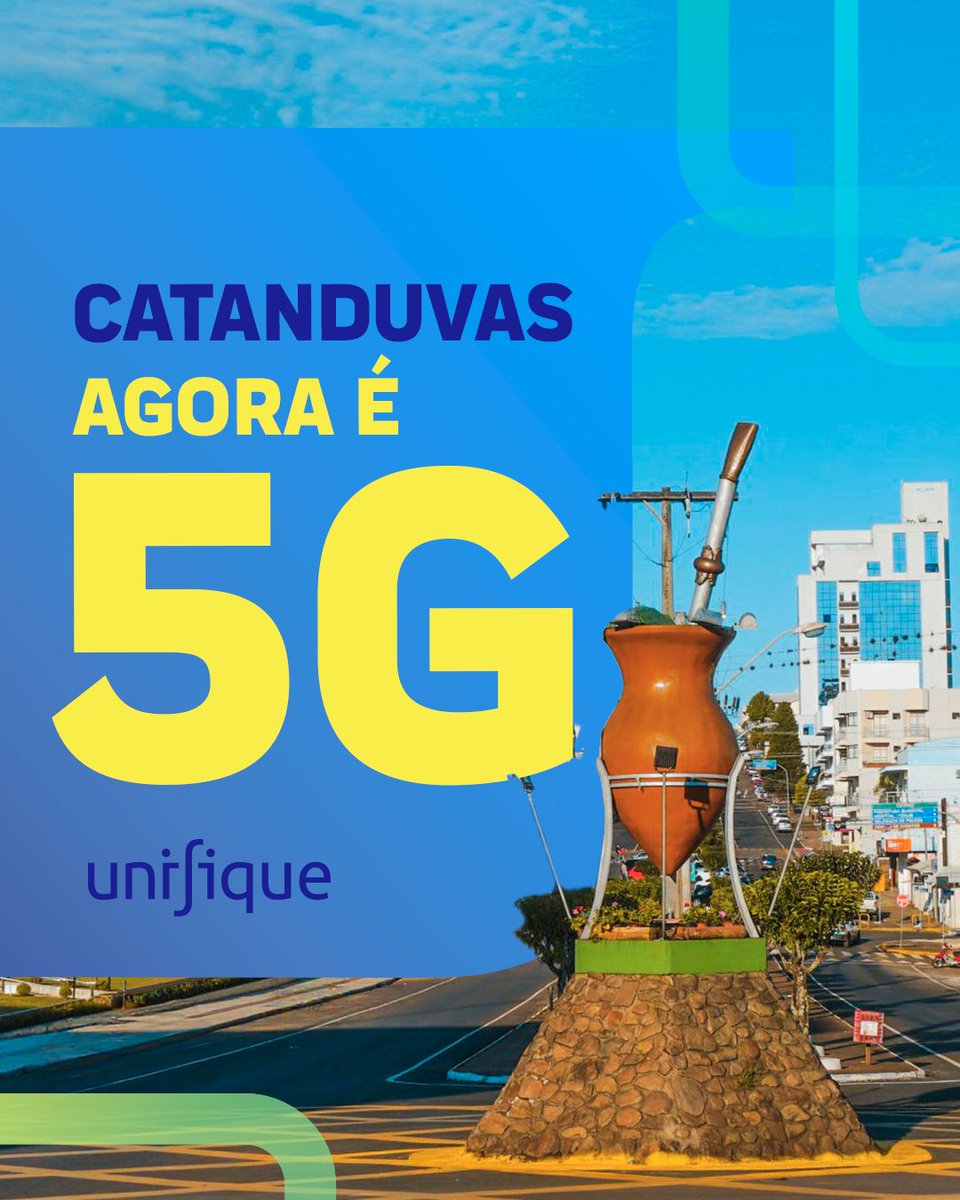 unifiqueoficial's tweet photo. Conhecida como a Capital Catarinense do Chimarrão, Catanduvas tem uma história rica que remonta à colonização do Oeste de Santa Catarina.
Agora, Catanduvas dá mais um passo para o futuro com a chegada do 5G!
#Unifique #5G #Catanduvas #SantaCatarina #Móvel #PlanosDecelular https://t.co/U9uOf8fSLs