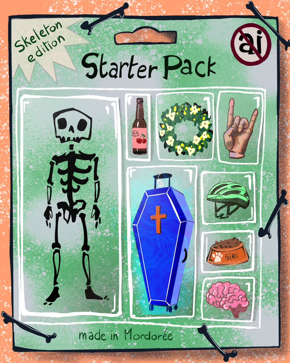 isabelle_denuit's tweet photo. Vous voulez un starter pack ? Faites-le, inspirez-vous des artistes "humains" ! Et allez faire un tour du côté de #starterpacknoai sur Insta pour faire un tour du monde des illustratrices et illustrateurs dont le métier, comme tant d'autres, est menacé par l'IA. 🧠
#noia #saveart https://t.co/rkvgy7MqKY