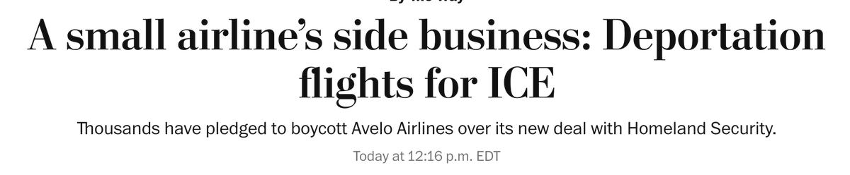 Hannah Postel, Ph.D. (@hpostel) on Twitter photo Bye <a href="/AveloAir/">Avelo Airlines</a> - never flew you and now never will (even though you're the only provider with direct flights between me and my parents).
Shame. Sign the boycott petition: change.org/p/we-won-t-fly… Bye <a href="/AveloAir/">Avelo Airlines</a> - never flew you and now never will (even though you're the only provider with direct flights between me and my parents).
Shame. Sign the boycott petition: change.org/p/we-won-t-fly…