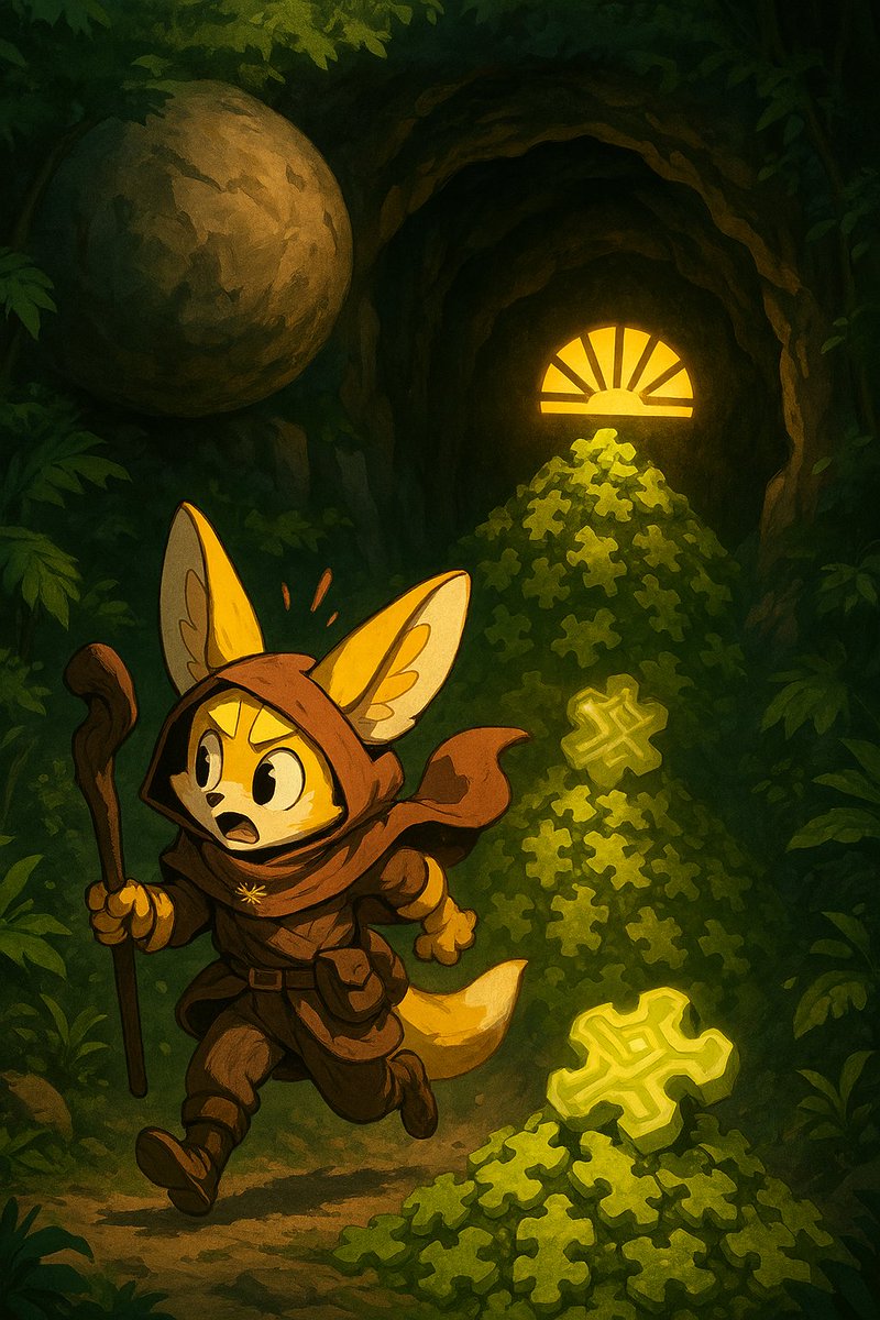 Ftorcks's tweet photo. As part of the discord competition, I made a picture of our face, as if Indiana Jones is treasure hunting. And an ominous round stone is already waiting for him according to the laws of the trap classics)
@saharaai  @hexxxor999 https://t.co/xMFPkJ8Ic3