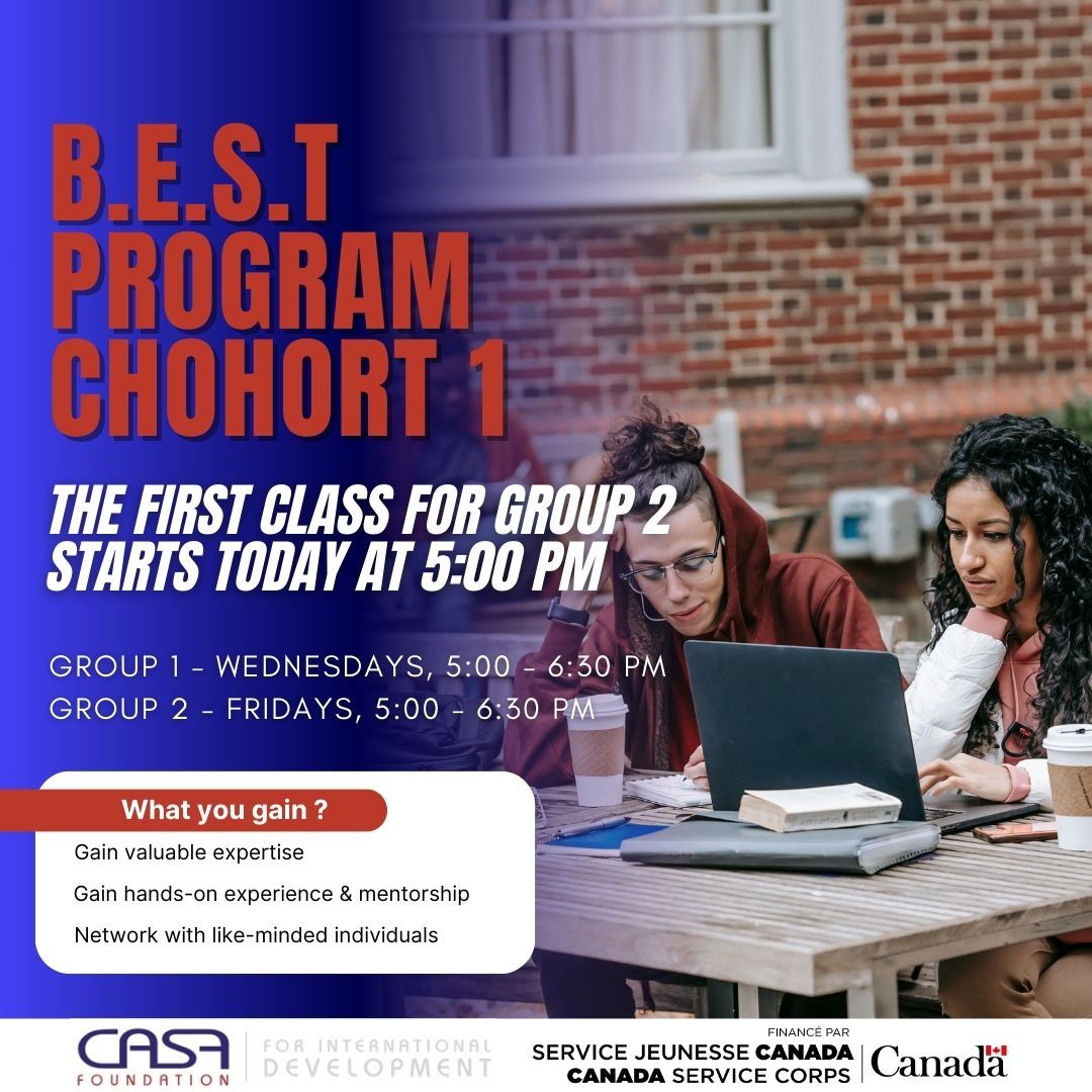 casafoundation's tweet photo. 🎉 Group 2, it’s your time to shine!
The B.E.S.T Program – Cohort 1 kicks off TODAY at 5:00 PM for Group 2!
Get ready for 10 weeks of exciting, hands-on learning, mentorship, and networking 💡✨
Let’s build the future—together!
#CanadaServiceCorps #LeadersToday #BESTProgram https://t.co/d6DEpOM87e