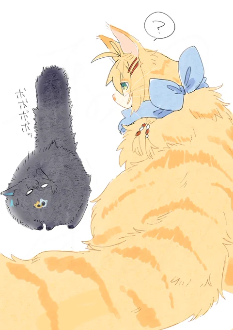 にゃーまいとチェビマキにゃんこの対面モフマキちゃんのしっぽがどんどんおっきくなってる話 