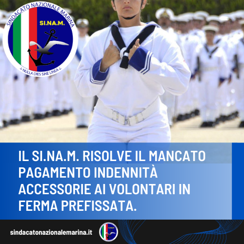 sindnazmarina's tweet photo. ⚓ Il #SINAM interviene per risolvere il mancato pagamento delle indennità ai VFP4.
Grazie al lavoro del Dip. Amm.vo e al confronto col #CUSI, i colleghi hanno ricevuto quanto spettava.
Sempre al fianco della #MarinaMilitare.
#sindacatonazionalemarina #TutelaDiritti https://t.co/ic929icHbI