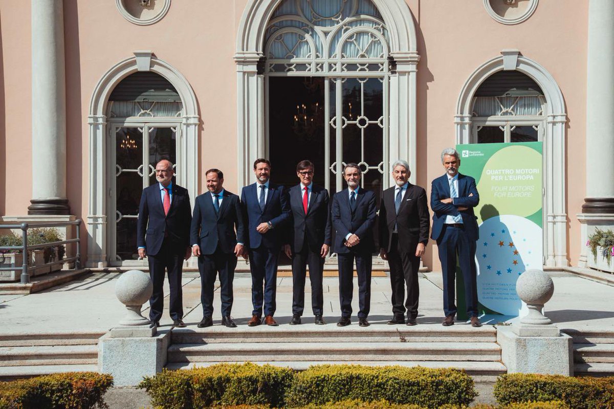 salvadorilla's tweet photo. Europa som tots, també les seves regions, com Llombardia, Baden-Württemberg, Alvèrnia-Roine-Alps i Catalunya, i aquest esperit ha d'estar present a la governança de la UE. És l'actitud que proposo i a la que em comprometo des del Govern i la presidència dels '4 Motors d’Europa'. https://t.co/dlTLepIIMI