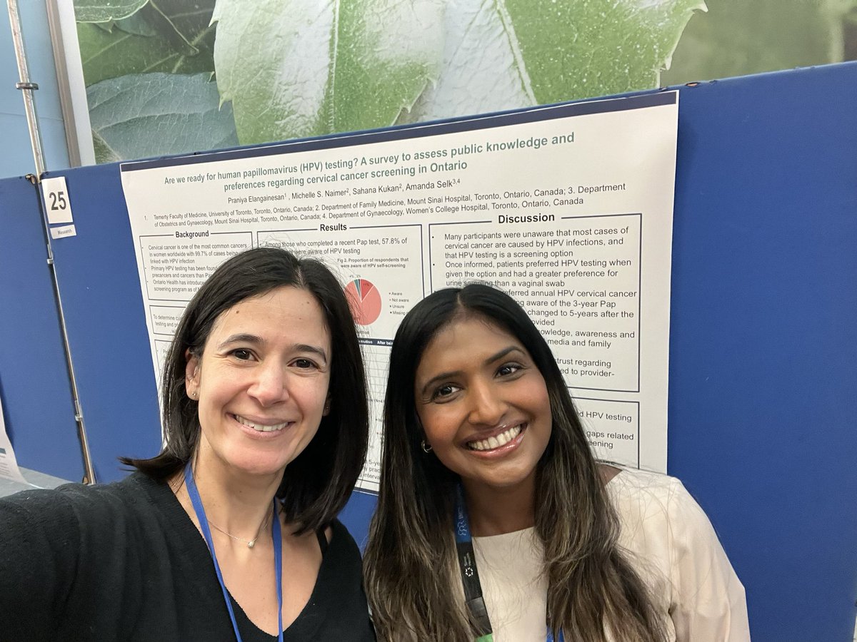 Presented our work, “Are we ready for HPV testing? A survey to assess public knowledge and preferences regarding cervical cancer screening in Ontario” at the Women’s College Hospital Day of Excellence in Academics yesterday! We had some great discussion about the new HPV program
