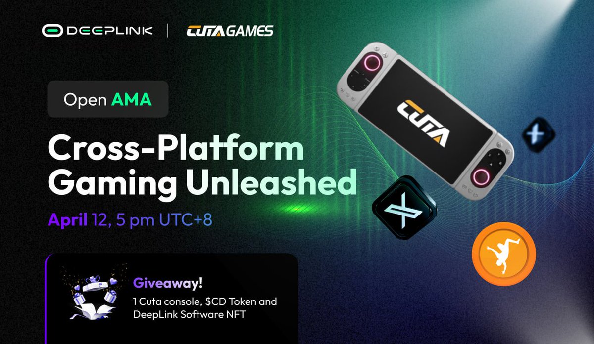 DeepLinkGlobal's tweet image. We’re hosting an open AMA to dive into our vision of cross-platform gaming, how our protocol enables seamless play, and how communities like gaming cafés can get involved.

🎮 AMA: Cross-Platform Gaming Unleashed 🎮
Co-Host: @Cuta_Games 

🎁 1 cuta console, $CD, DeepLink Software…