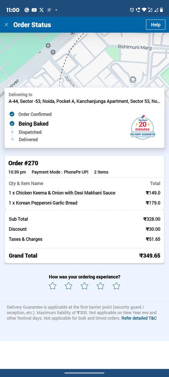 sandy1985super's tweet photo. @dominos_india @dominos 20 minutes delivery is failed ....Order not delivered yet ...Ki dly refund the amount asap https://t.co/mXmGZEWjA1