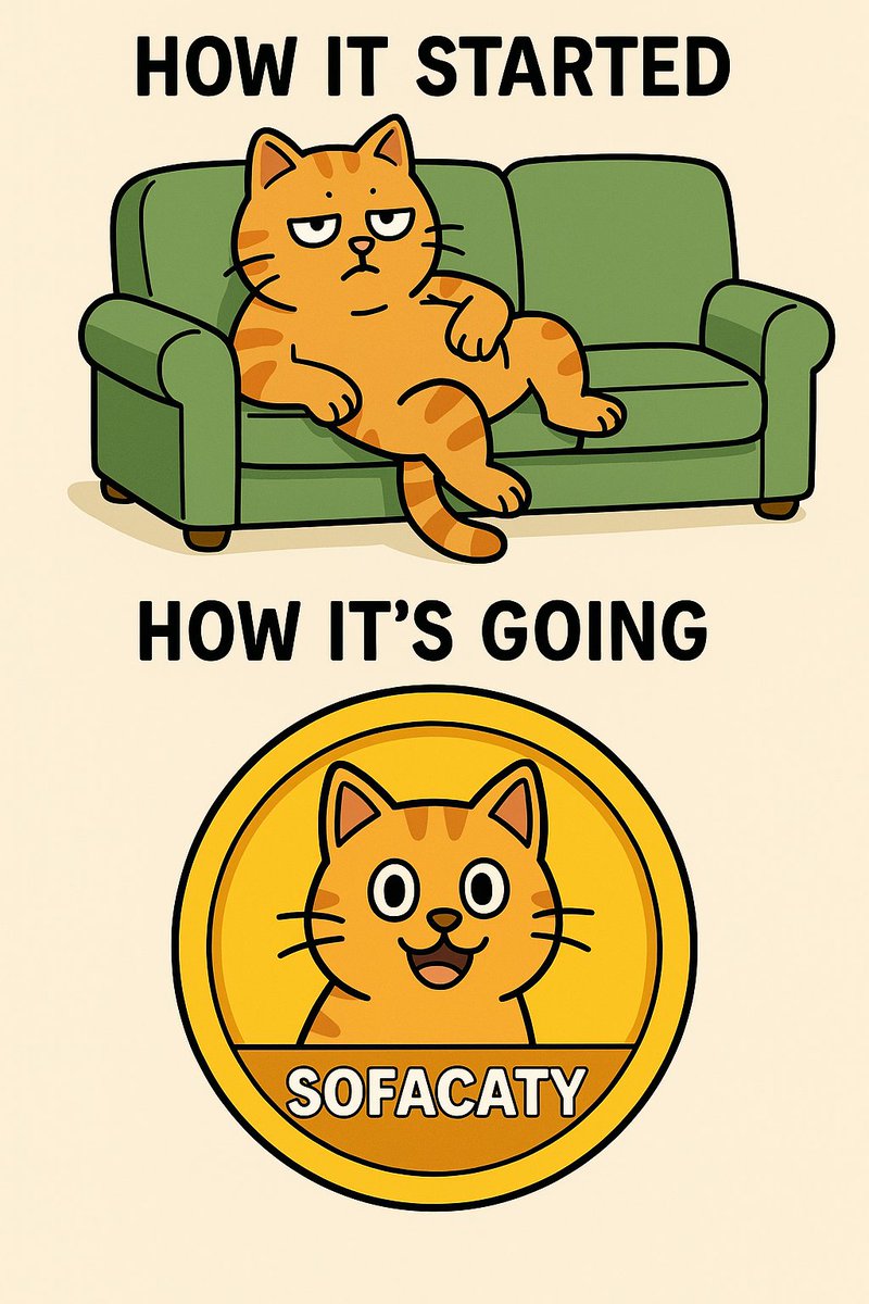 SofaCat_coin's tweet photo. Me: “I’ll just throw $5 into this meme coin for fun.”
Also me 10 minutes later: “SOFACATY TO THE MOON?! Early retirement, here I come!”

Join the chillest cat community on Telegram:
https://t.co/ZVfi8201oq

#SofaCaty #MemeCoin #Solana #CryptoHumor #CryptoTwitter #WenLambo #Degens #SCATY