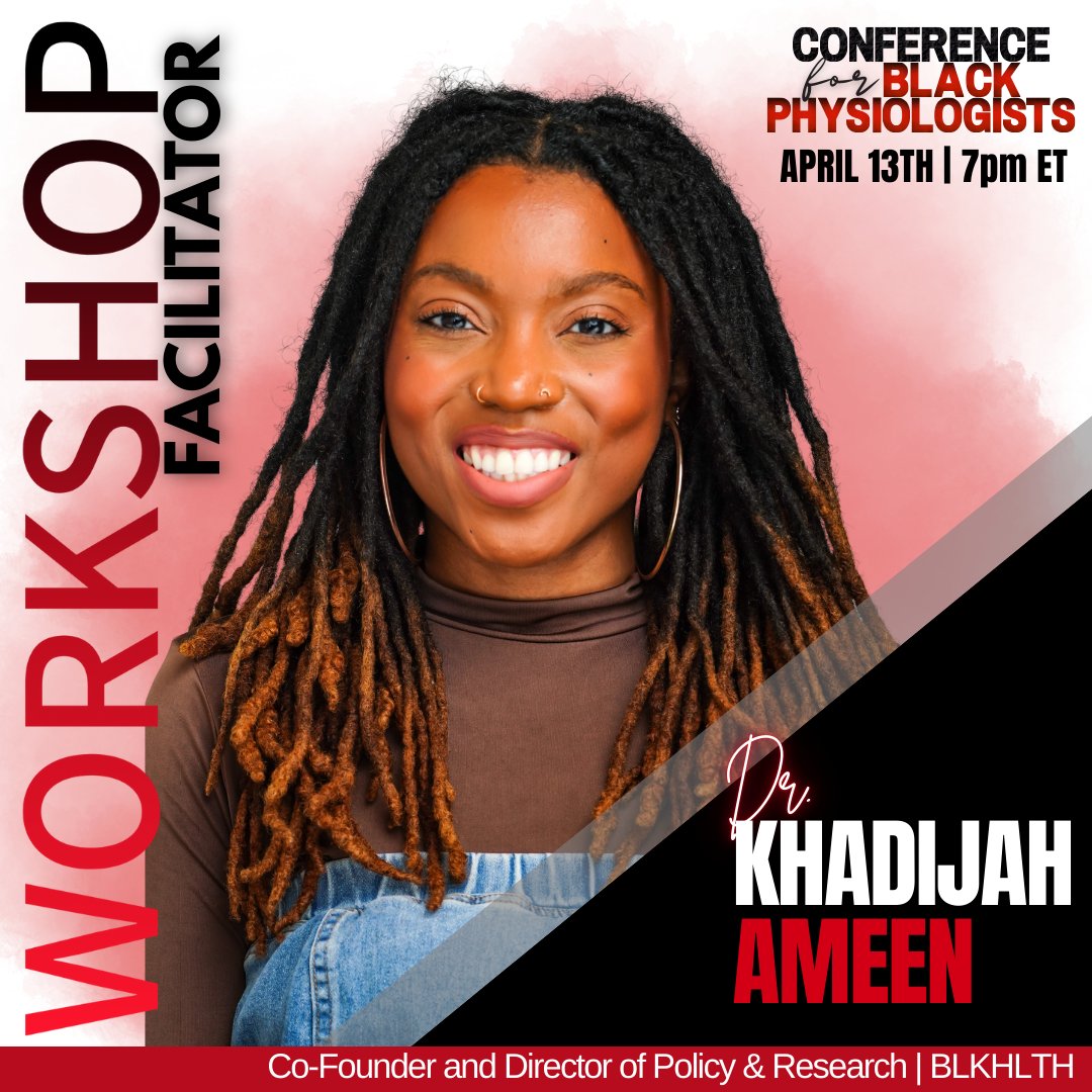 Black in Physiology (@blackinphysio) on Twitter photo Struggling to protect your peace in a chaotic world? Join Dr. <a href="/dijahameen/">Khadijah Ameen PhD, MPH</a> on April 13 at 7PM ET for a powerful mental health workshop at C4BP.
Learn tools to manage stress, set boundaries, and thrive— even in adversity.
Don’t miss it.
Register now: us06web.zoom.us/webinar/regist… Struggling to protect your peace in a chaotic world? Join Dr. <a href="/dijahameen/">Khadijah Ameen PhD, MPH</a> on April 13 at 7PM ET for a powerful mental health workshop at C4BP.
Learn tools to manage stress, set boundaries, and thrive— even in adversity.
Don’t miss it.
Register now: us06web.zoom.us/webinar/regist…