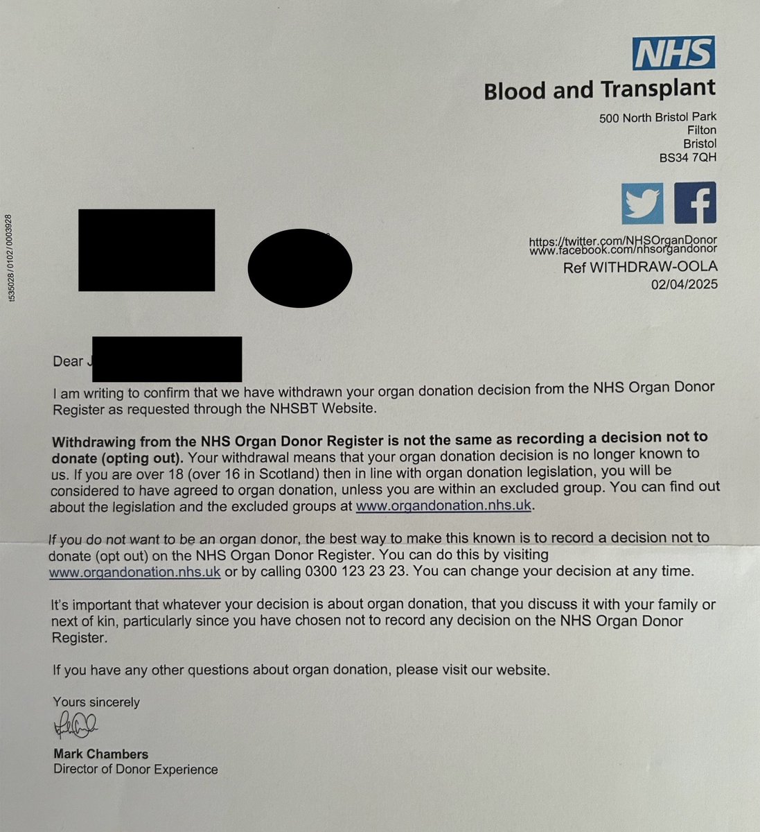 I removed myself from the NHS Organ Transplant Register in 2021 when they were refusing transplants for the unvaccinated. After learning more about the practice of organ harvesting my son did the same. Turns out removing your name from the register is NOT opting out. Sinister AF.