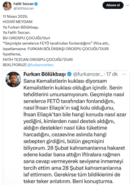 Yapmayın çocuklar, siz kardeşsiniz.