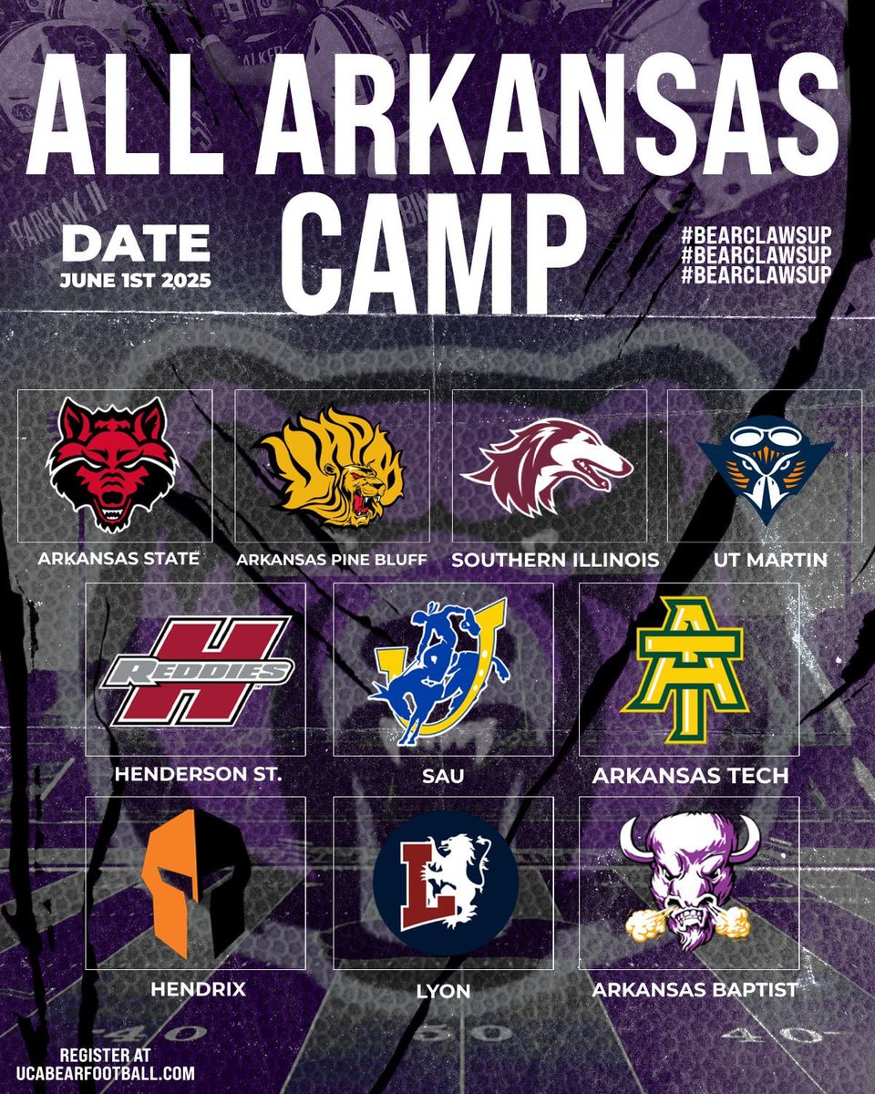 UCA_Football's tweet photo. 🚨UT Martin (@UTM_FOOTBALL) will be at the All-Arkansas Camp on June 1st!🚨

10+ teams, 1 Camp. Come seize your opportunity on The Stripes this summer! 

Registration is LIVE :
https://t.co/yv9d78ManG https://t.co/QJPrCGYVMm