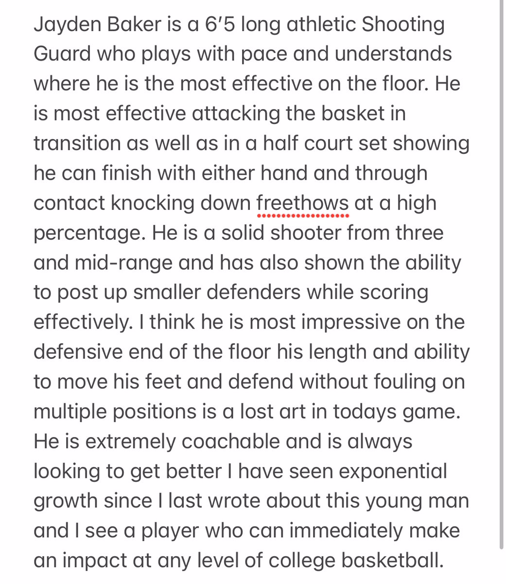 Transfer Portal!

Jayden Baker (Freshman)
Height: 6'5 
POS: SG
College: Muhlenberg (PA)
Calling Card: 2 Way Playmaker
Current Offers: N/A (Several Interests)