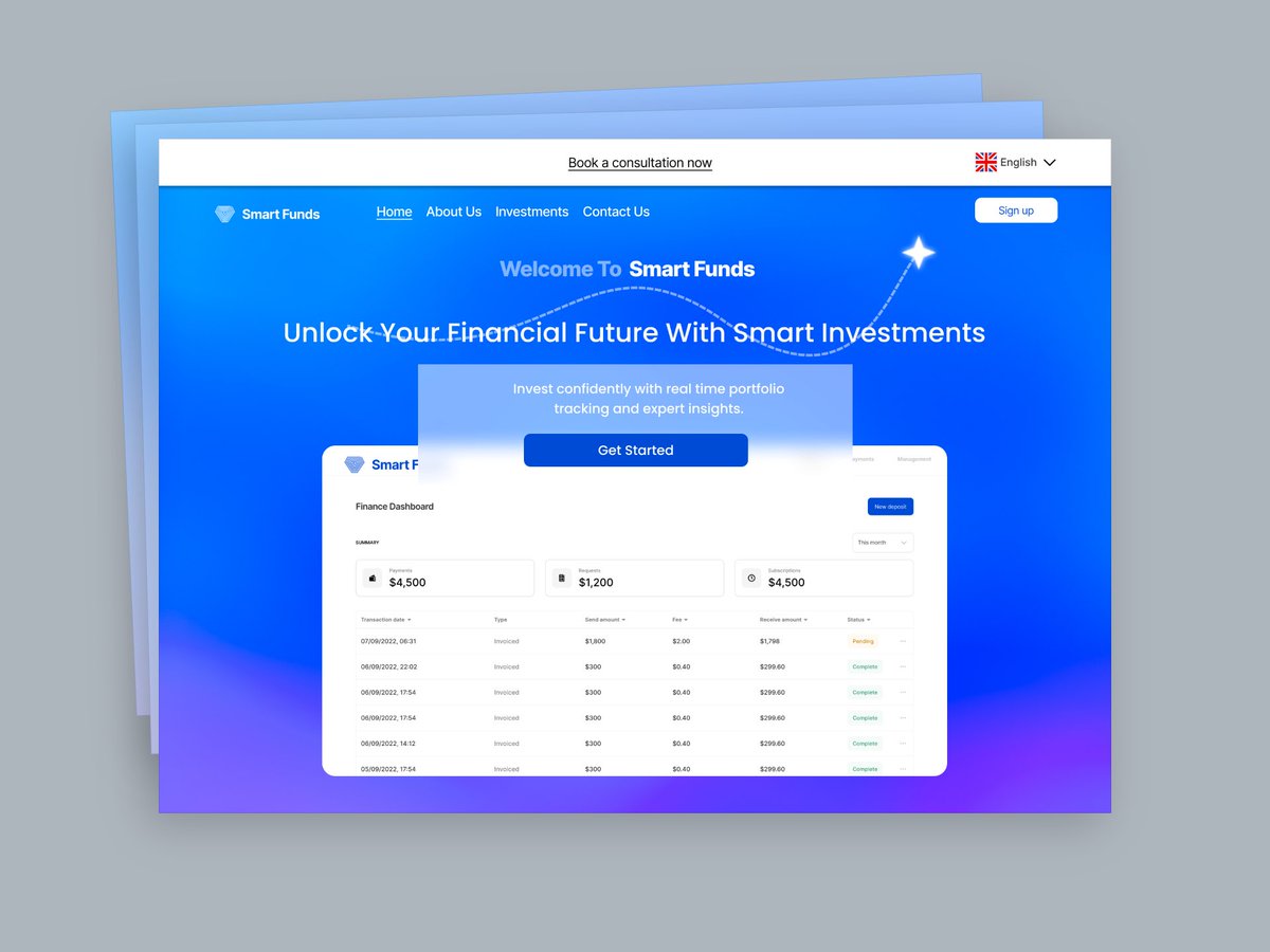 marcusoris_'s tweet photo. Day 17 #20daysdesignchallenge
Designed an investment hero section. The objective is to have a platform where you can manage all your investments from cryptocurrencies to real estate and many more. https://t.co/pi2OooxXUp