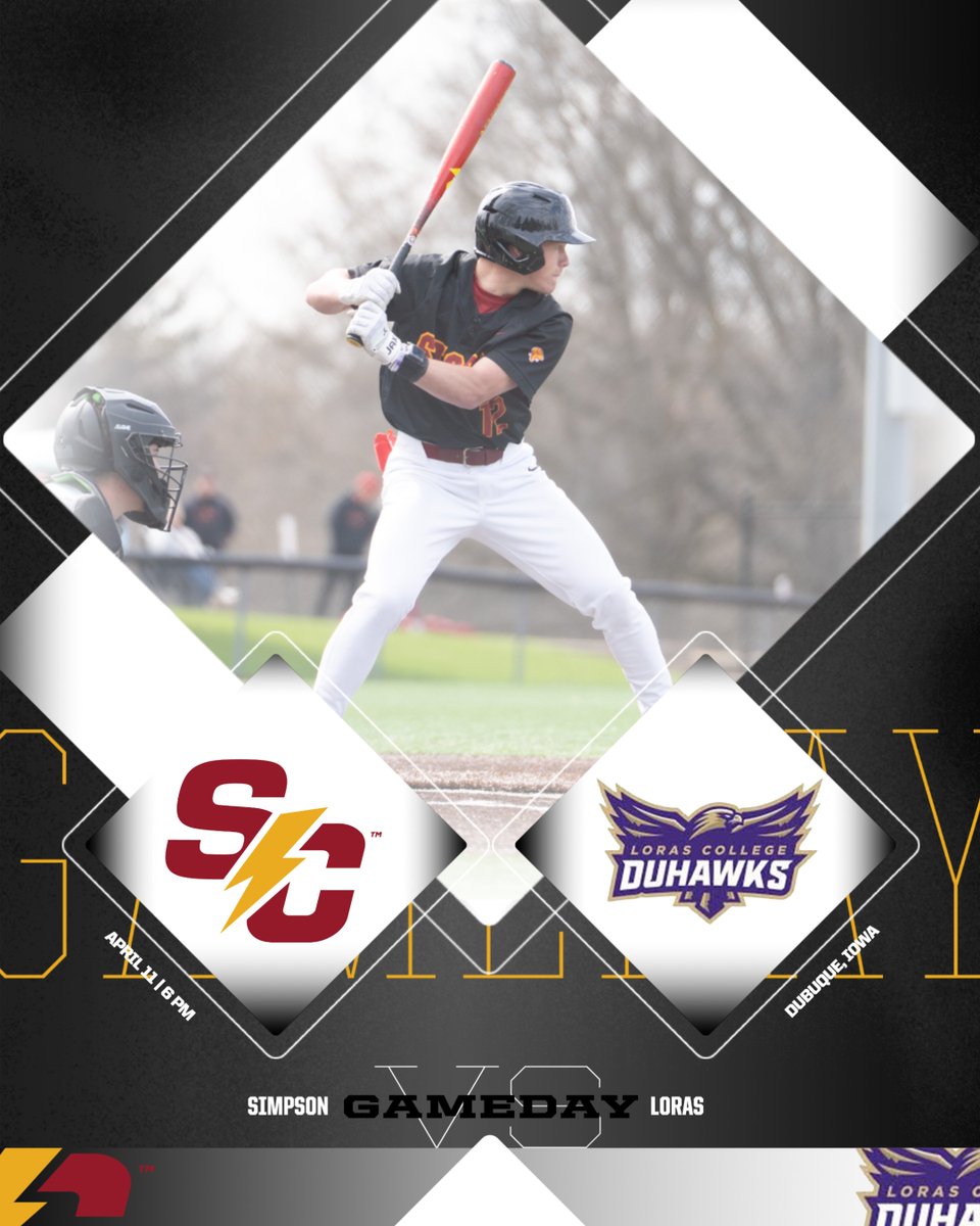 A-R-C action continues this evening at Loras!

🆚 Loras
🕕 6 p.m.
📍 Dubuque, Iowa
📊/🖥️ linktr.ee/simpsonbaseball

#rollriversBSB #d3baseball
