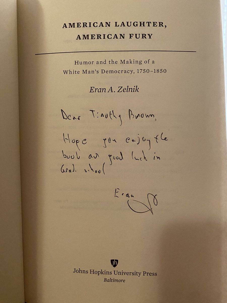 tjbrown399's tweet photo. I had the distinct pleasure of hearing @EranZelnik talk about his fascinating new book during this week’s @UConnHistory Wednesday Workshop and receiving a signed copy (thx @ProfMSinha). Looking forward to reading it! And get yourself a copy too! https://t.co/WQtg7IuO4z