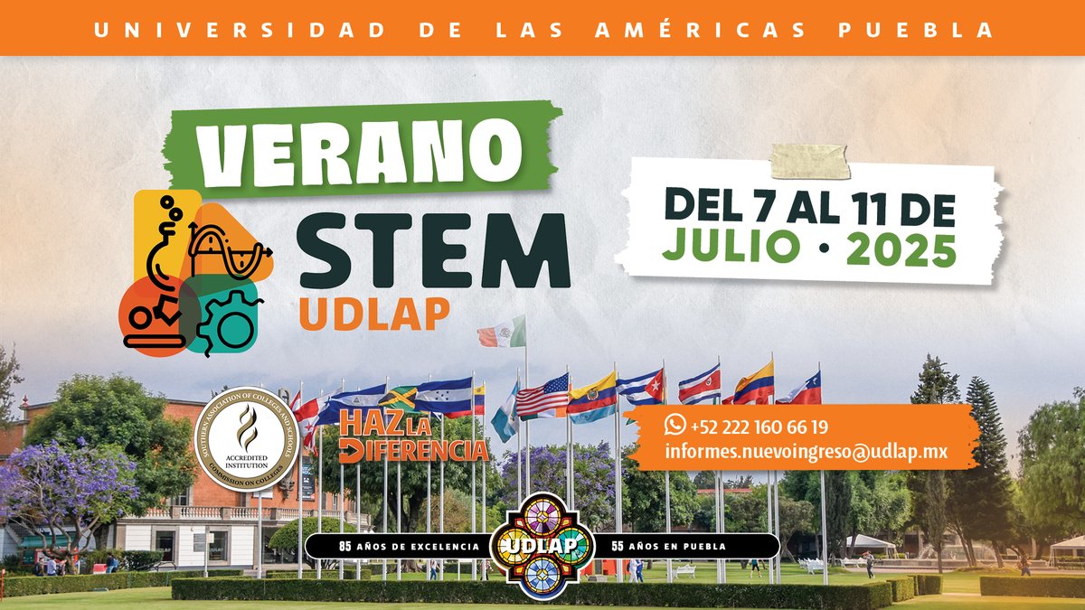 eligeudlap's tweet photo. 🎓 ¿En tu último año de #prepa?
🔬🚀 Vive el #Verano  STEM 2025 en la #UDLAP del 7 al 11 de julio.
Explora Ciencia, Tecnología, Ingeniería y Matemáticas con expertos.
👩‍🔬🧠 ¡Inspírate y decide tu futuro!
📍 Regístrate: https://t.co/FBG3NfD5HP
#DecideUDLAP #HazLaDiferencia https://t.co/wcQiTEW56g