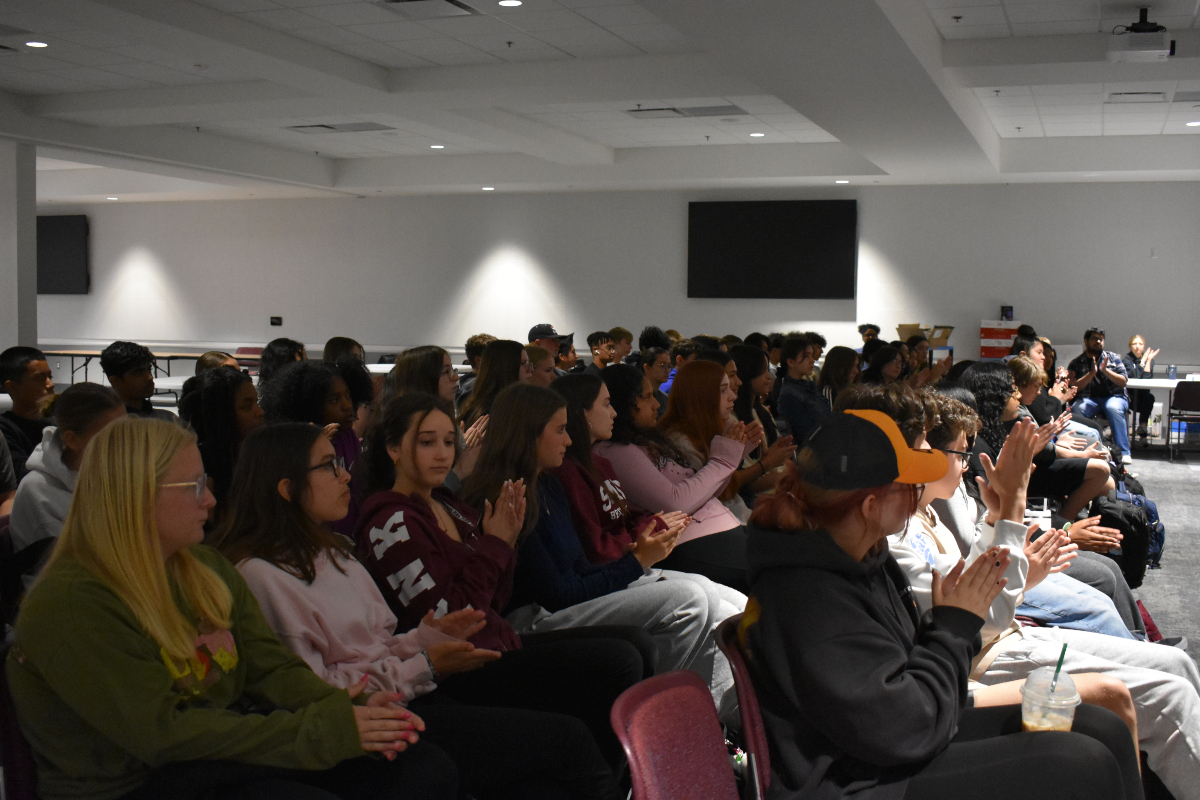 UCEarlyCollege's tweet photo. #UCEC Freshmen give their speeches for Student Council grade-level representative elections. So many great participants! #ucecproud #cyclonestrong #teamucps #ucpspog @AGHoulihan @UCPSNC https://t.co/VFTJ8yX2Ej