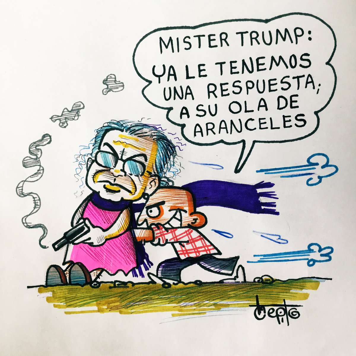 - Oh, Nou, me no querer dialogarr con doña Carlota, forget ir!