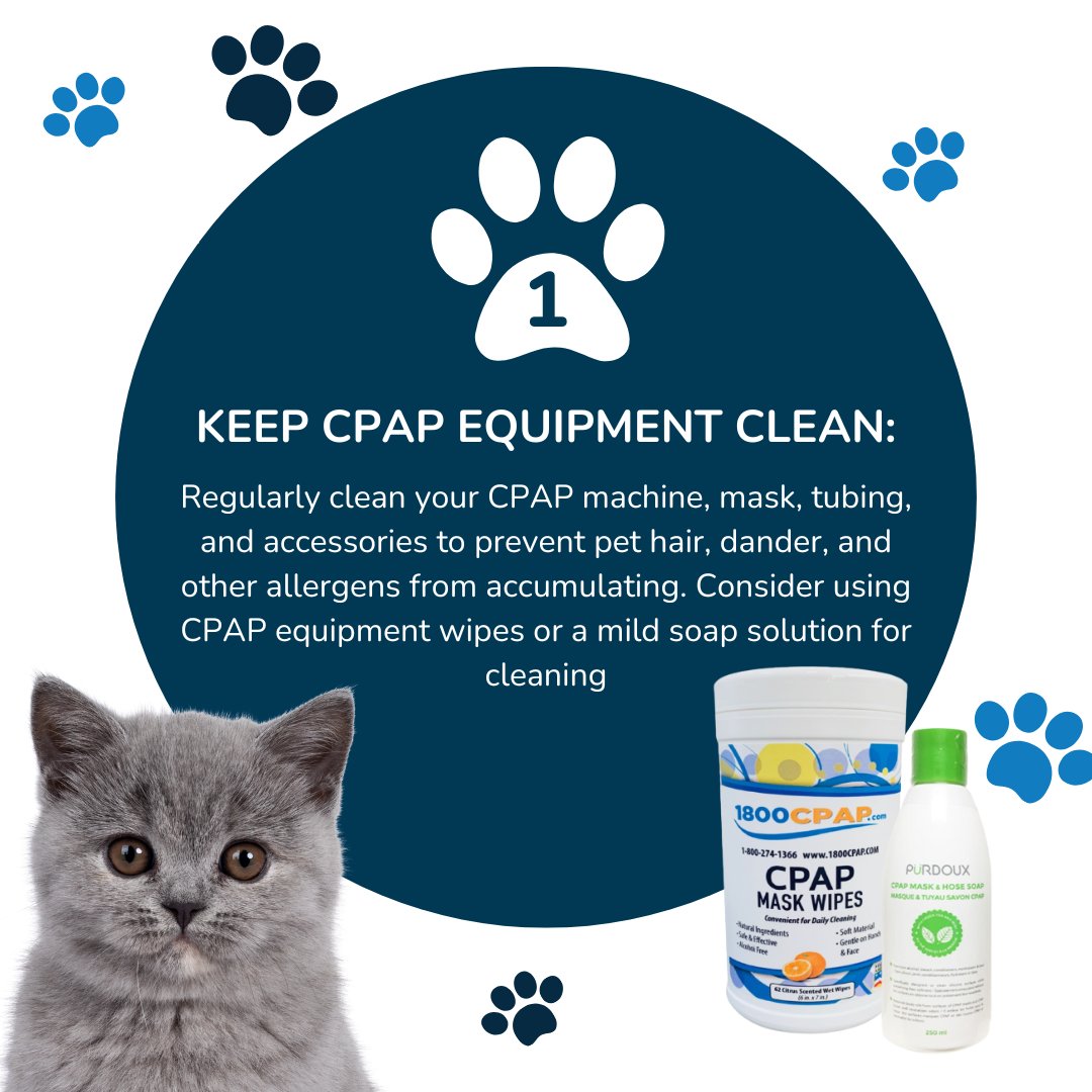 1800CPAPCOM's tweet image. 🐾 Happy National Pet Day! 🐶🐱 Don't forget to show some extra love to your furry friends today. And for all our CPAP users out there, here are some tips to keep your machine clean and your sleep apnea in check! #NationalPetDay #CPAPtips #SleepApneaAwareness