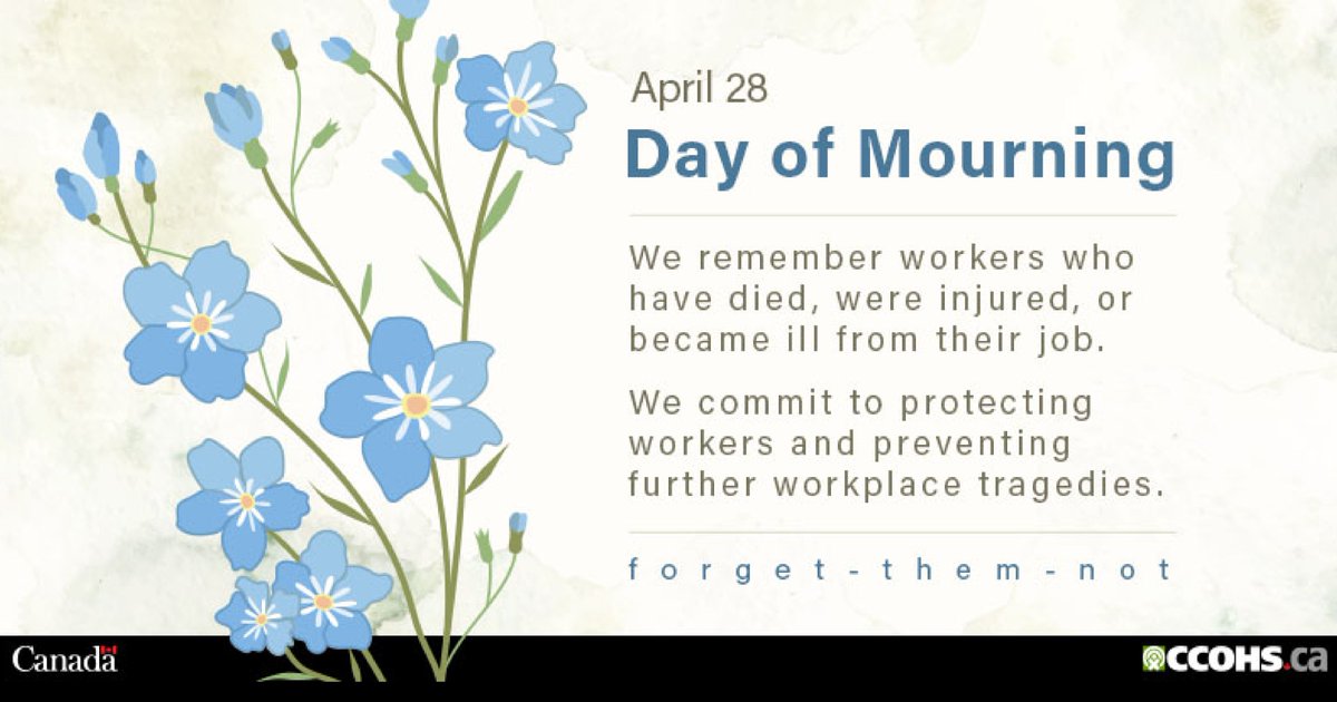 April 28 is the National Day of Mourning. We honour workers who’ve lost their lives or been harmed due to workplace hazards. We stand with all workers and commit to safety, compassion, and prevention—because behind every statistic is a life and a story.