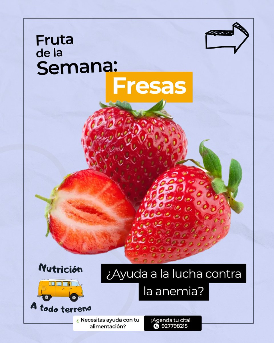 nutatodoterreno's tweet photo. #FrutaDeLaSemana 🍓¿Ideal para la anemia?🍓Una de las frutas de temporada, deliciosa y agradable. Es utilizada hasta en la industria de alimentos. 
#lanutricionestuderecho
#nutricionatodoterreno
#fresas https://t.co/dndXl2zsEl